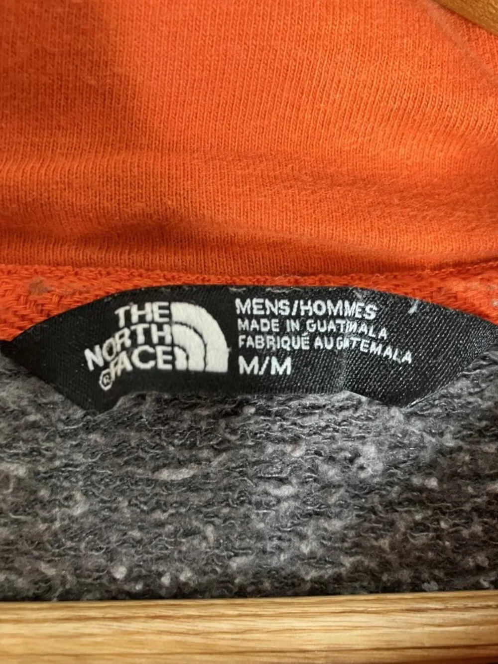 The North Face Men's M Gray Orange Pullover Hoodie Sweatshirt Activewear
